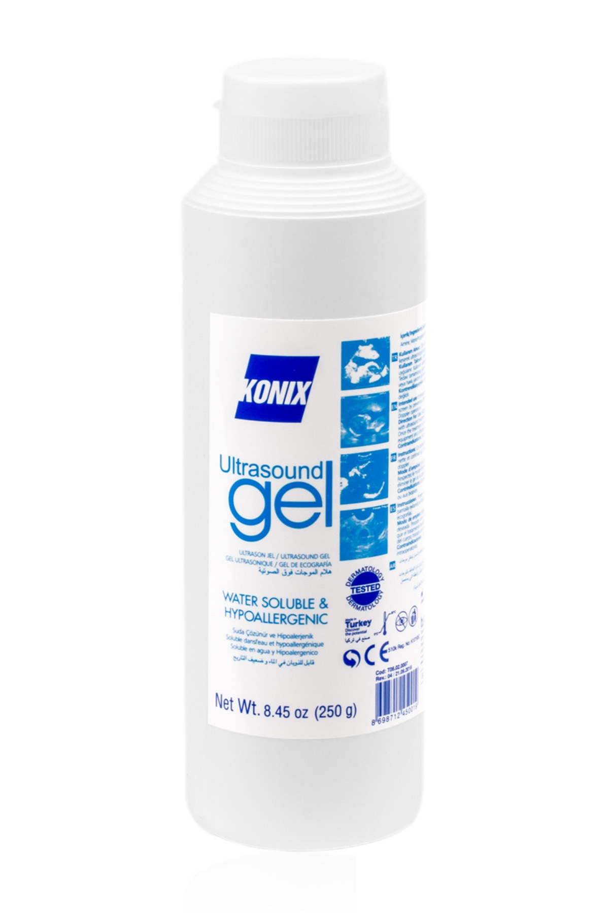 KONIX ultrasound gel helder 250 ml flacon flip-top dop - Konix nug 250 ml flip top 2 - NUG-0003