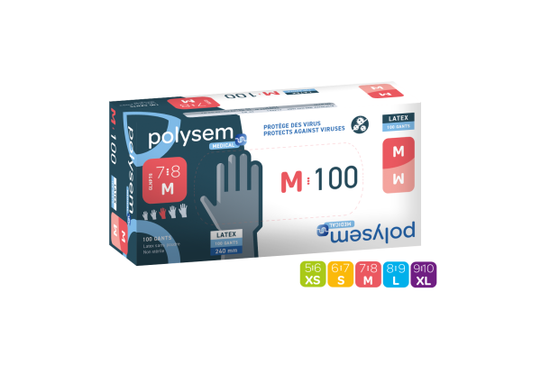 Polysem latex onderzoekshandschoenen standaard per 100 st - Glnp - GLNP56