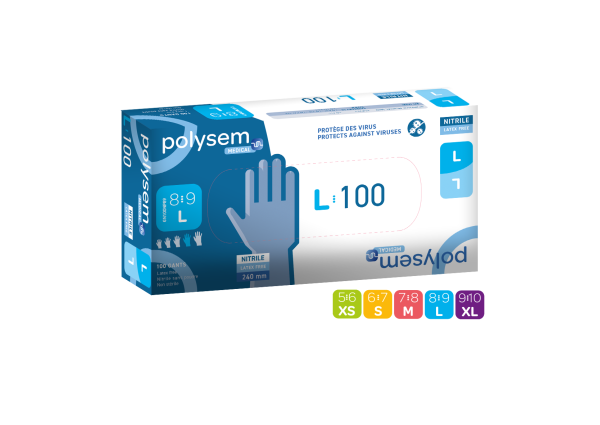 Polysem nitril onderzoekshandschoenen standaard per 100 st - Gn100 - GN100NP56