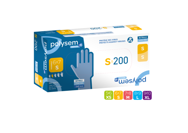 Polysem nitril onderzoekshandschoenen standaard per 200 st - Gn200 - GN200NP56